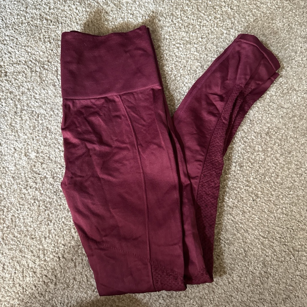 Burgundy High-Waisted Leggings